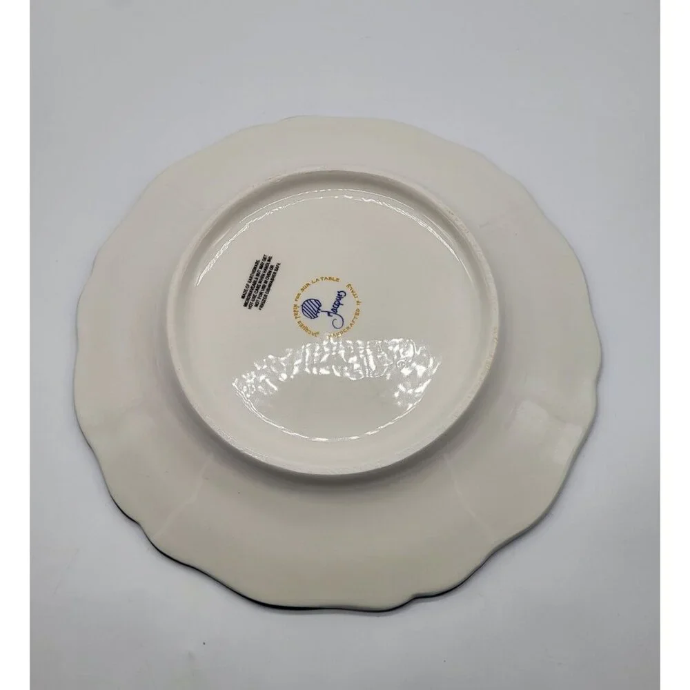 Sur La Table Jacques Pépin Blue Trim Dinner Plate Chickens Rooster Farm Country - Picture 3 of 4